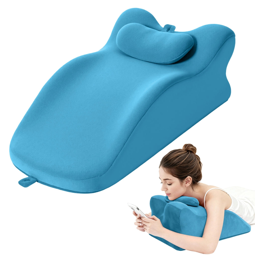 Cuscino a cuneo ergonomico ¨C Minimal ¨C blu, memory foam, supporto schiena