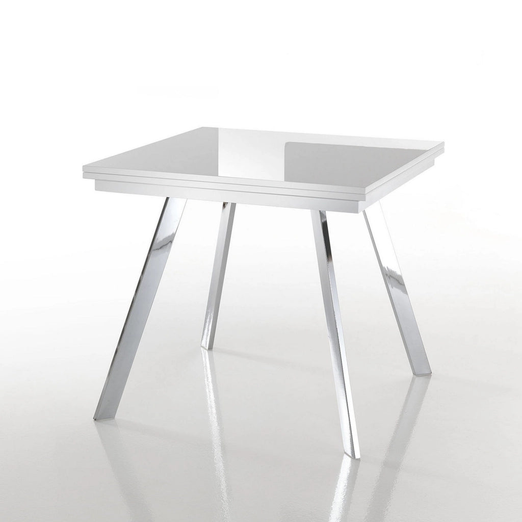 Tavolo allungabile effetto legno bianco cm. L.85/170xP.85xH.75,5/73,5