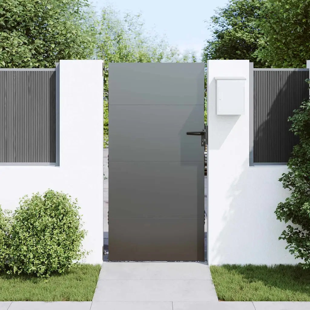 vidaXL Cancello da giardino con blocco Nero 105 x 200 cm