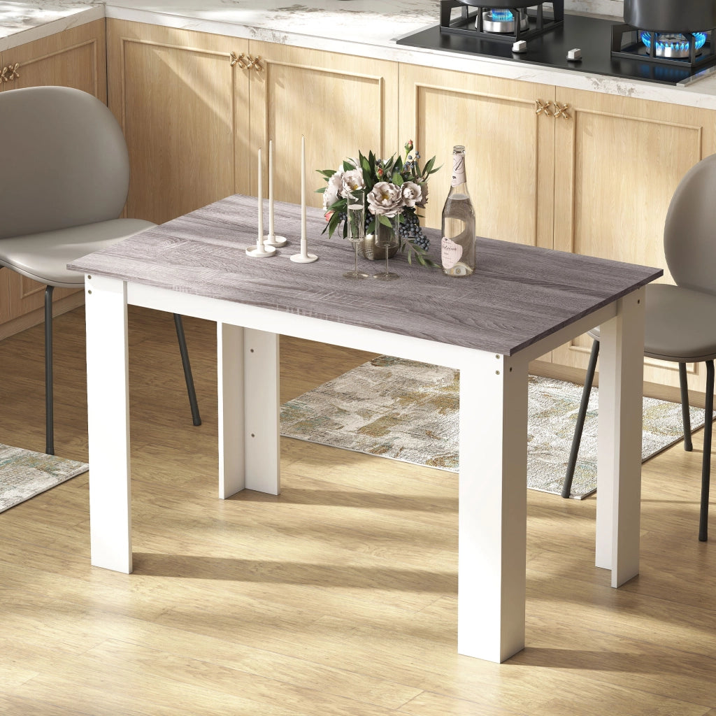 Tavolo da Pranzo Allungabile Moderno in Legno ¨C Zephmum ¨C Grigio e Bianco 120x69x75