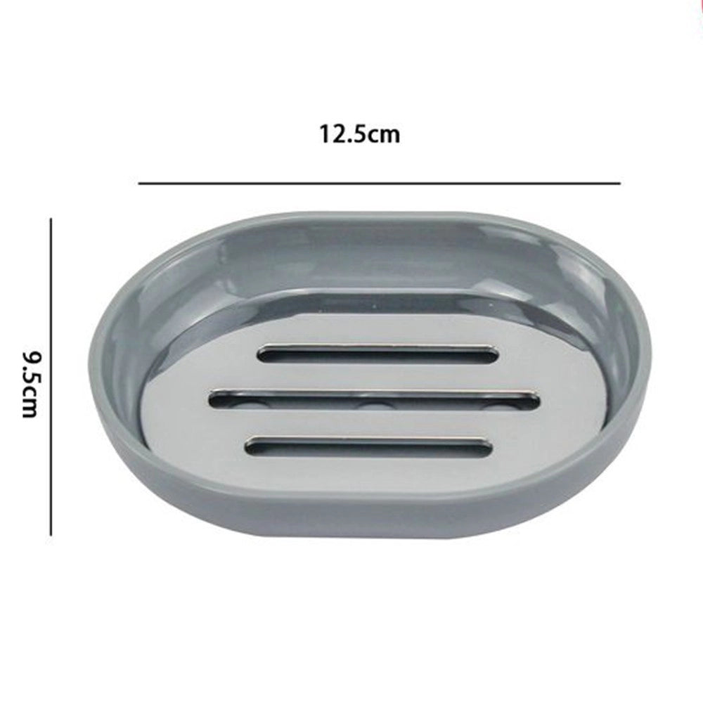 Trade Shop - Piatto Piattino Portasapone Saponetta Grigio Chiaro Accessori Arredo Bagno 69472 -