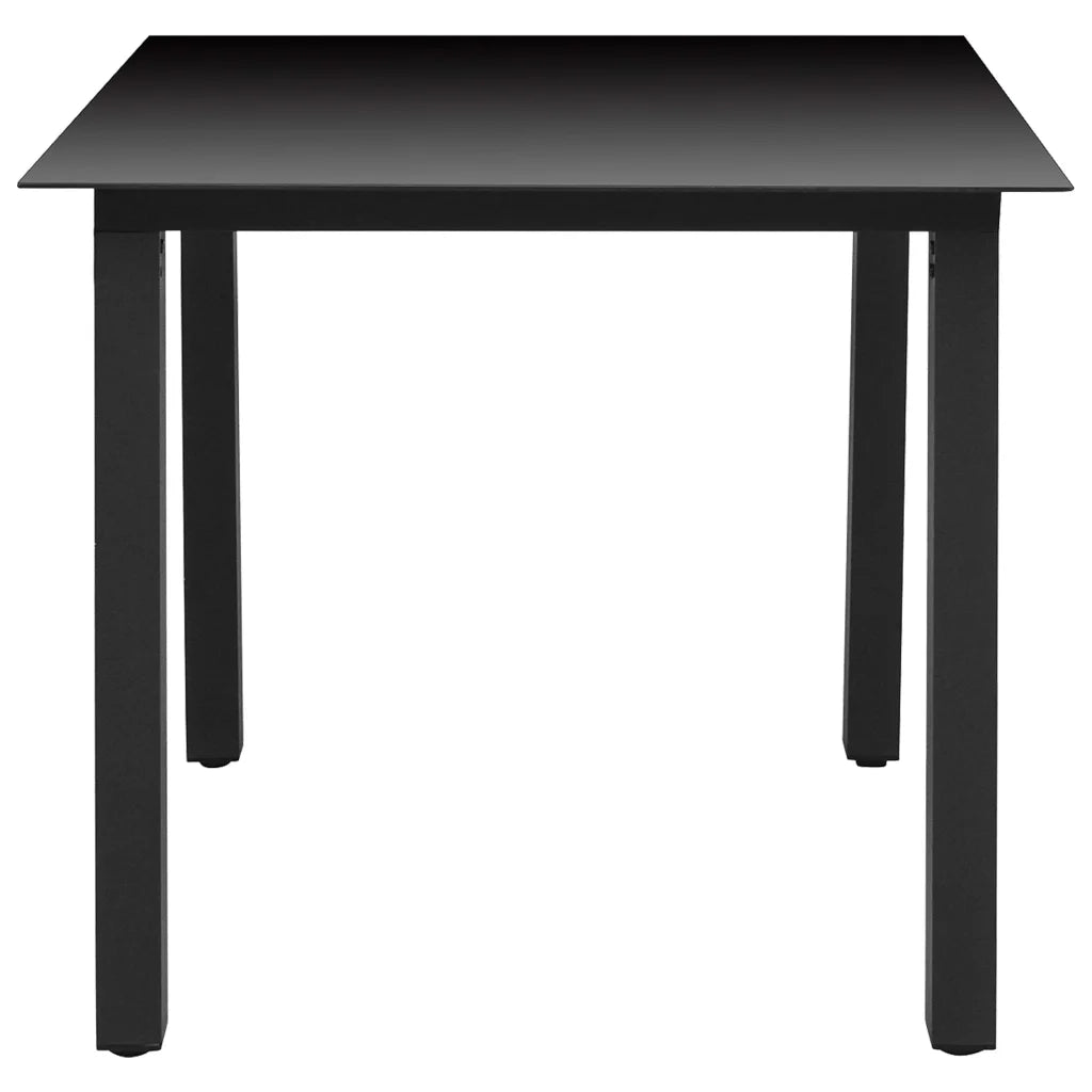 Set Mobili da Pranzo per Giardino 5 pz in Alluminio Nero cod mxl 76339