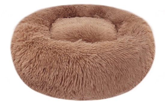 Cuscino per Cani e Gatti, Plush Ronde Donut, Molle e soffice, lavabile, per Piccoli, Medi e Grandi Cani, Gatti e altri Animali domestici (S-40cm, Marrone)