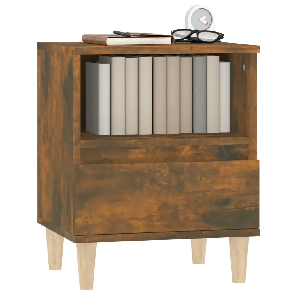 Comodini 2pz Rovere Fumo 40x35x50 cm 821805