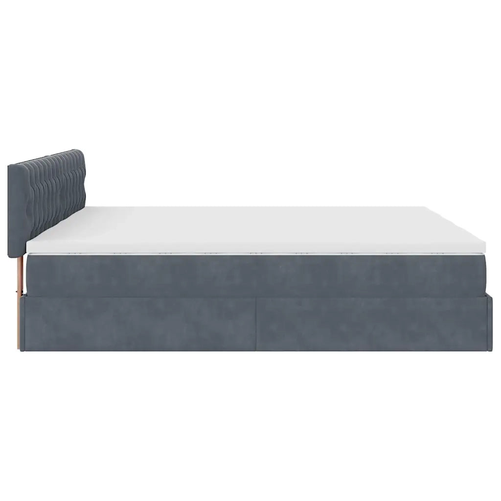 Struttura Letto Pouf con Materassi 180x200 cm Velluto 3312093
