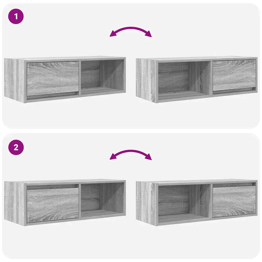 Mobili TV 2pz Grigio Sonoma 80x31x25,5 cm Legno Multistrato 861465