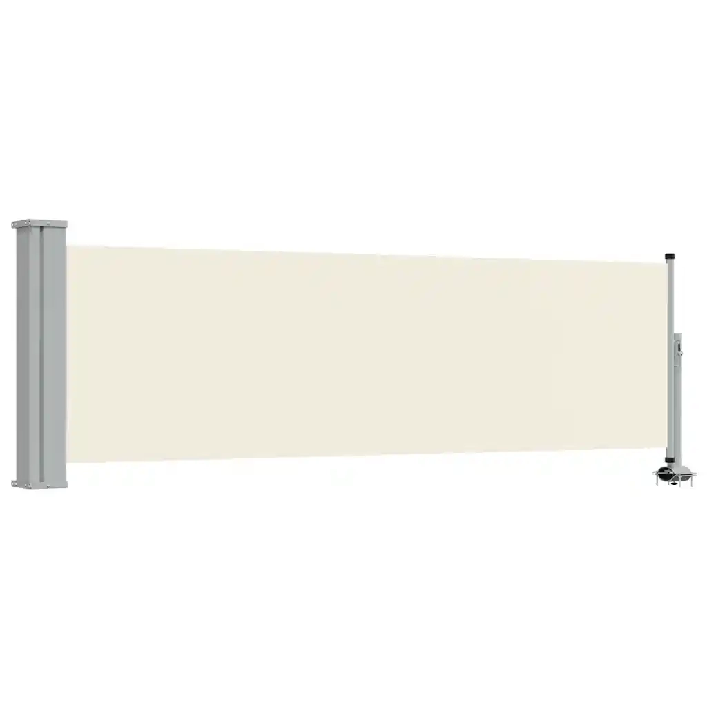Tenda Laterale Retrattile per Patio-Tenda parasole per balcone 80x300 cm Crema