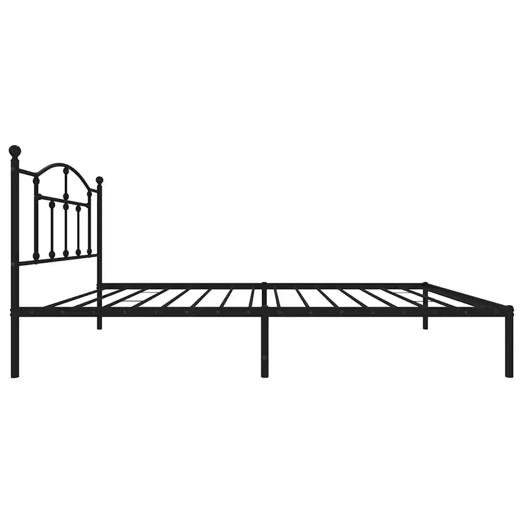 Giroletto con Testiera in Metallo Nero 100x190 cm 353433