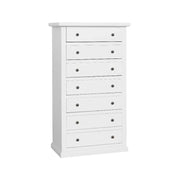 Cassettiera 7 cassetti in legno shabby bianco 68x40x125 - Mobili 2G
