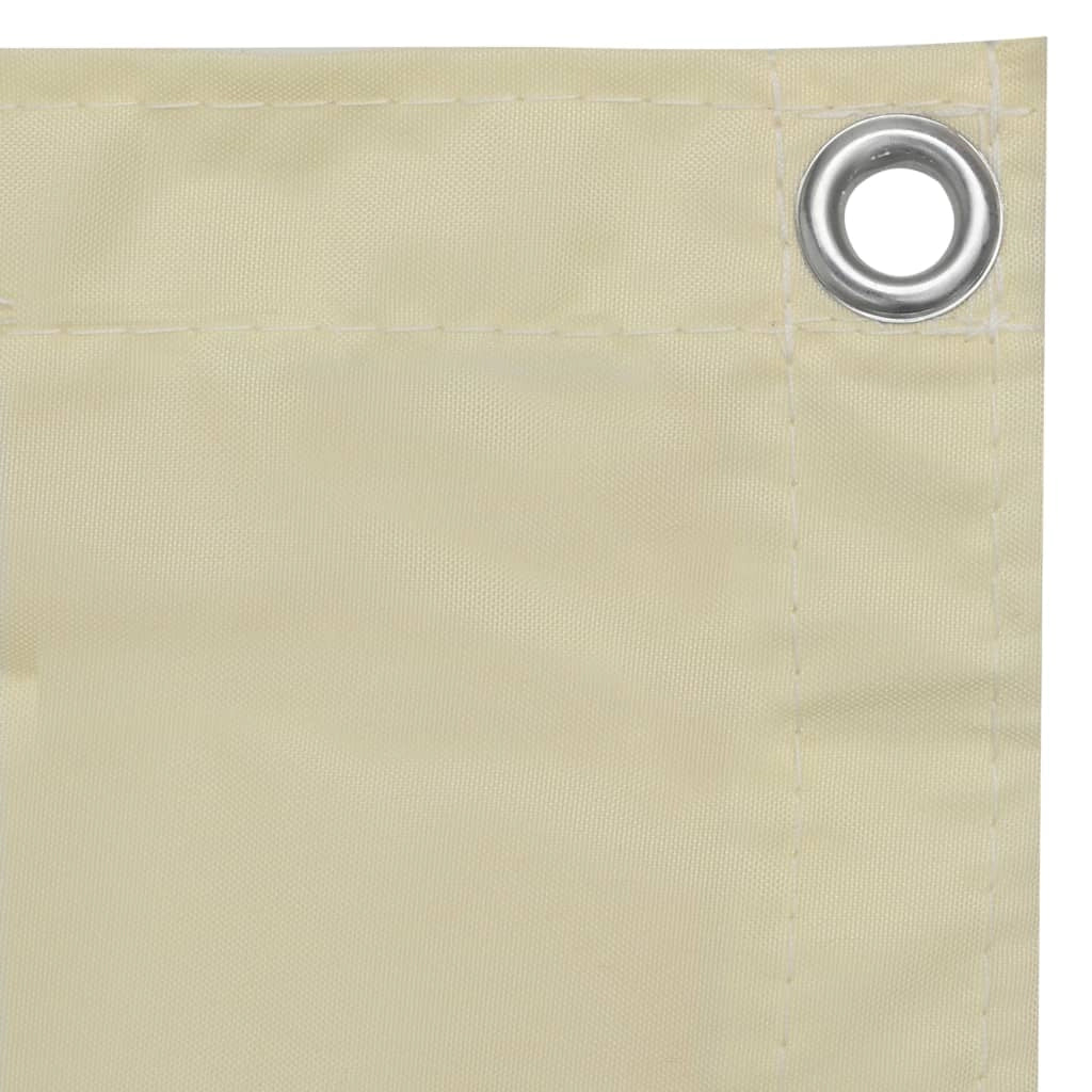 Schermo per balcone schermo per la privacy 75 x 500 cm tessuto Oxford color crema 02_0010145