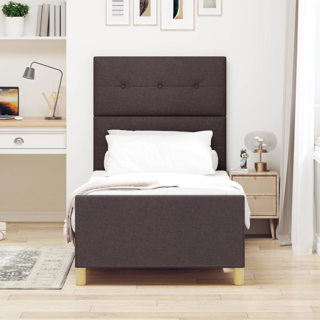 Letto  Marrone Scuro 80x200 cm in Tessuto