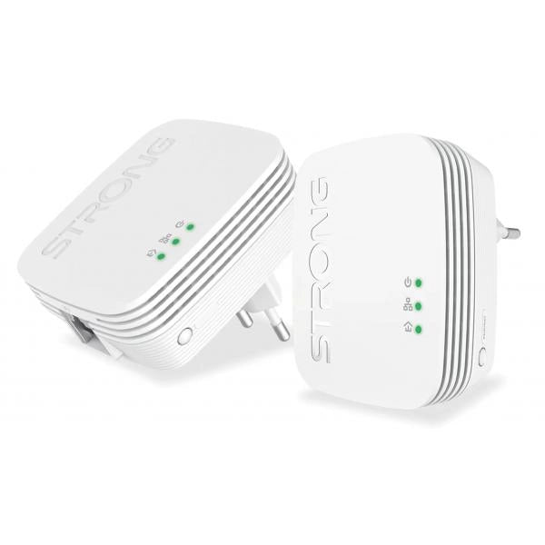 STRONG KIT DA DUE POWERLINE FORMATO MINI CPL 600 MBIT S 1 PIU 1 ETHERNET, NO WIFI