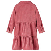 Abito da Bambina con Maniche Lunghe in Velluto a Coste Rosa Antico 92 CFW4241274
