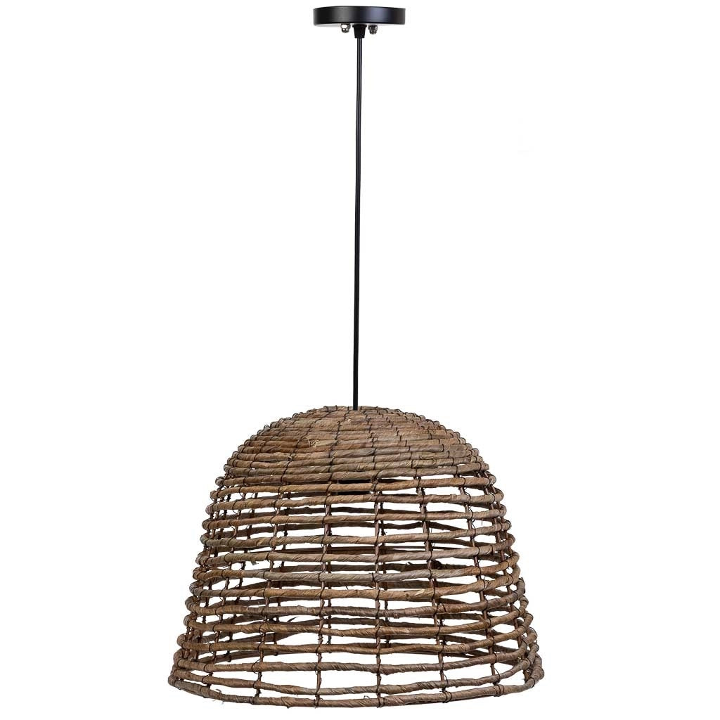 Lampada da soffitto in foglia di banano marrone naturale, D41x30h cm