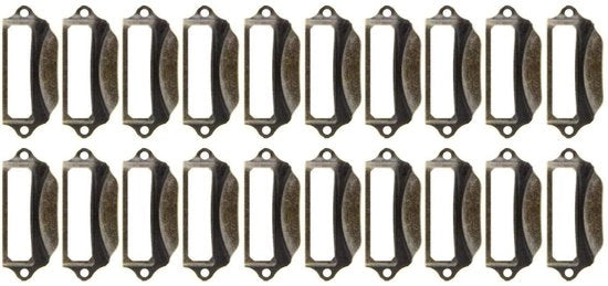 Etichetta Porta Etichette - Maniglia di Acciaio - 20 Pezzi - 90x40mm - Incluso con Viti