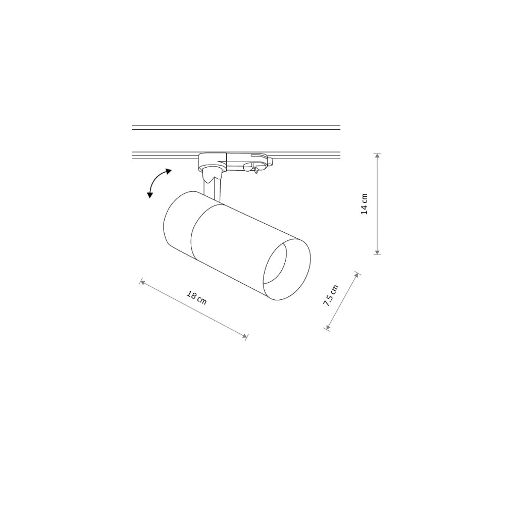 Spot su binario 3 circuiti Tinos LED 30W bianco 3000K