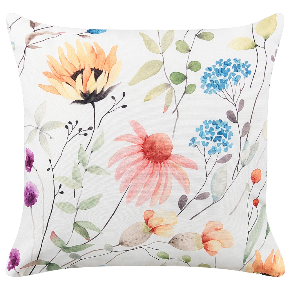 Set di 2 cuscini da giardino per esterni tessuto di poliestere multicolore con motivo floreale 45 x 45 cm esterno giardino