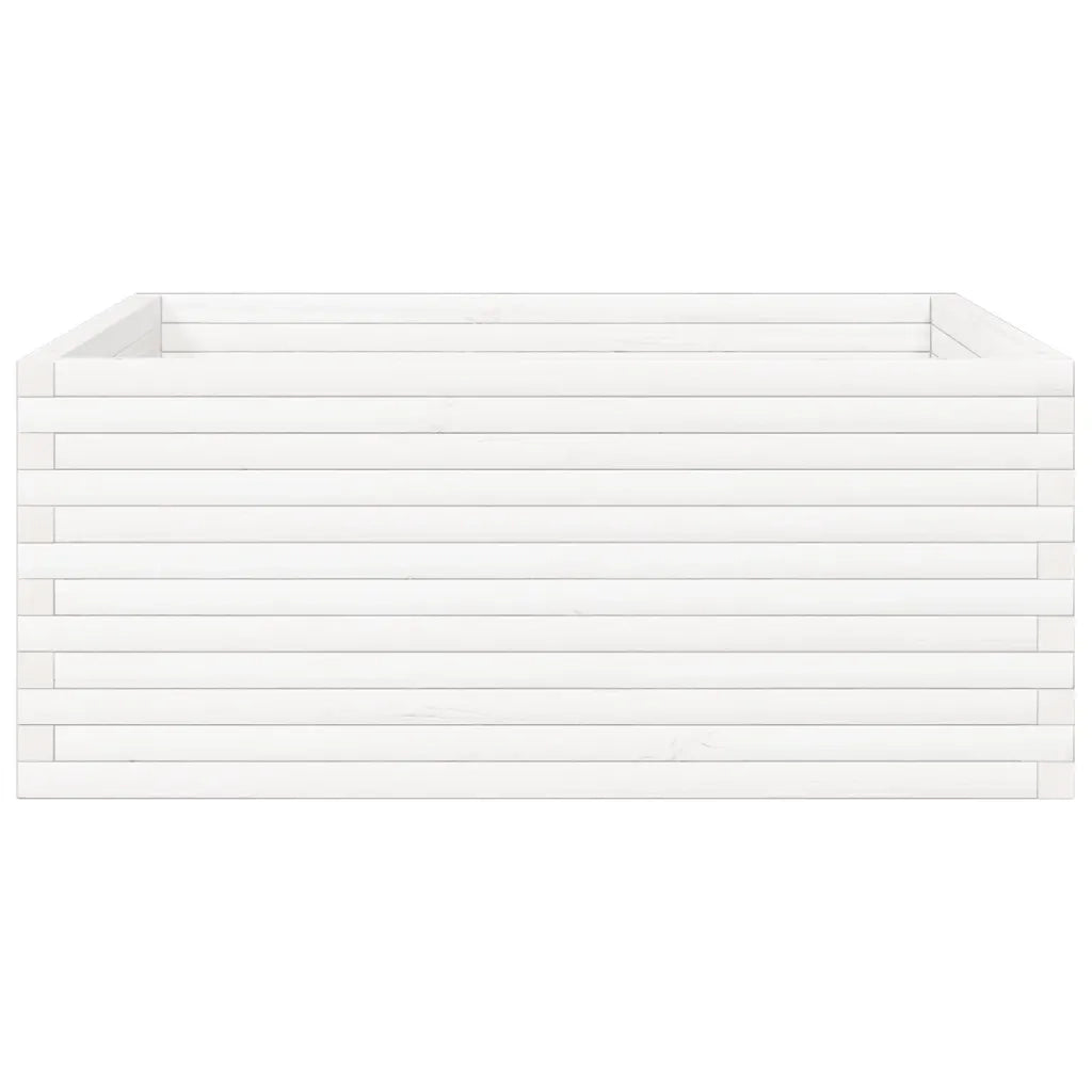 Fioriera da Giardino Bianca 110x110x46cm Legno Massello di Pino 3282435