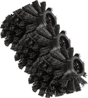 Borsetto di sostituzione per set di spazzole per il water, testa di spazzola in plastica con Ø 8 cm borsetto di sostituzione, per la sostituzione, nero (confezione da 3)