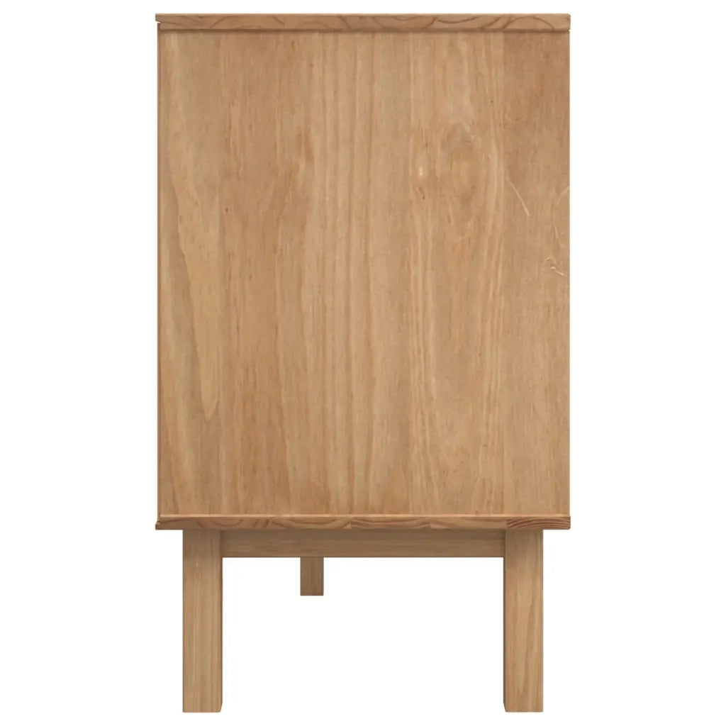 Credenza Marrone e Bianca 114x43x73,5 cm Legno Massello di Pino