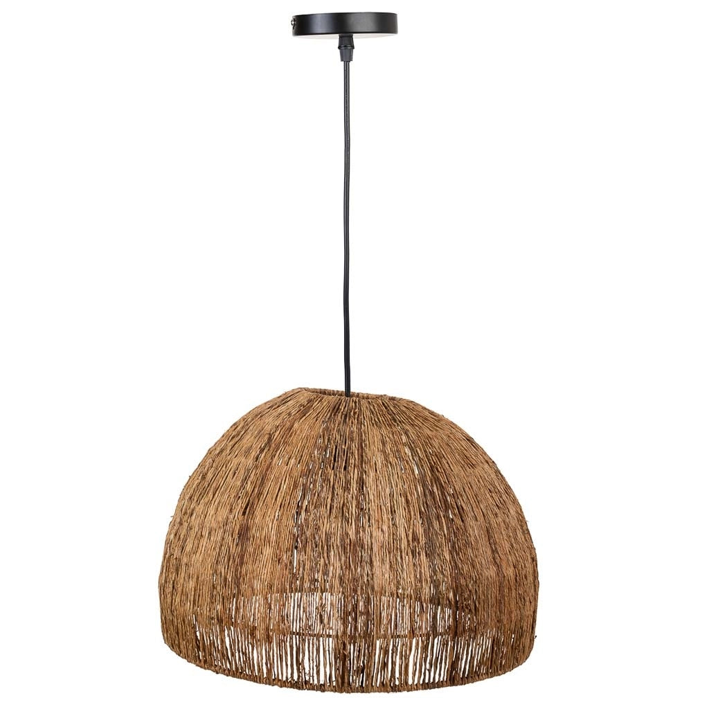Plafoniera in juta marrone 39x39x26h