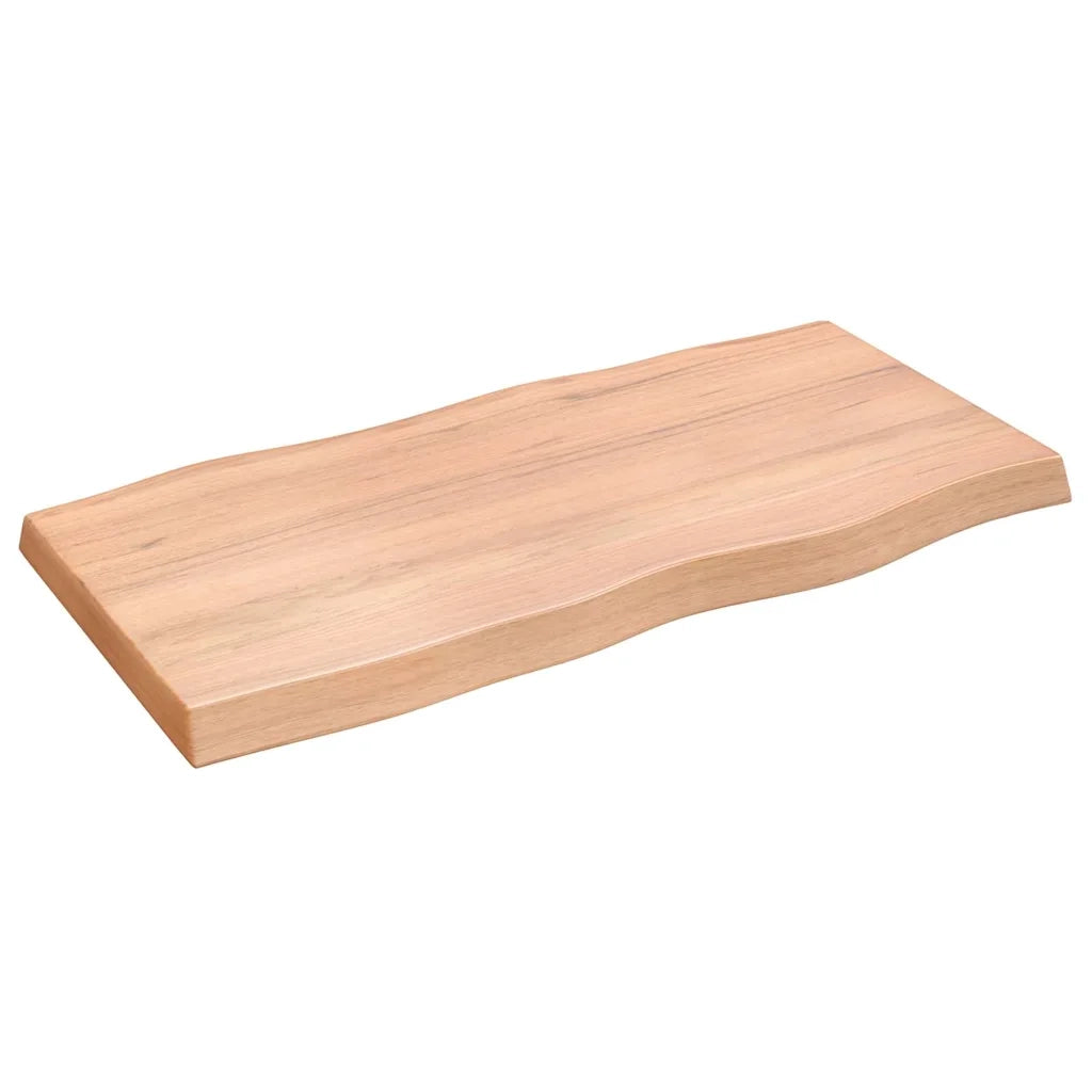 Piano Tavolo Marrone Chiaro 100x50x(2-6) cm Rovere Non Trattato 363952