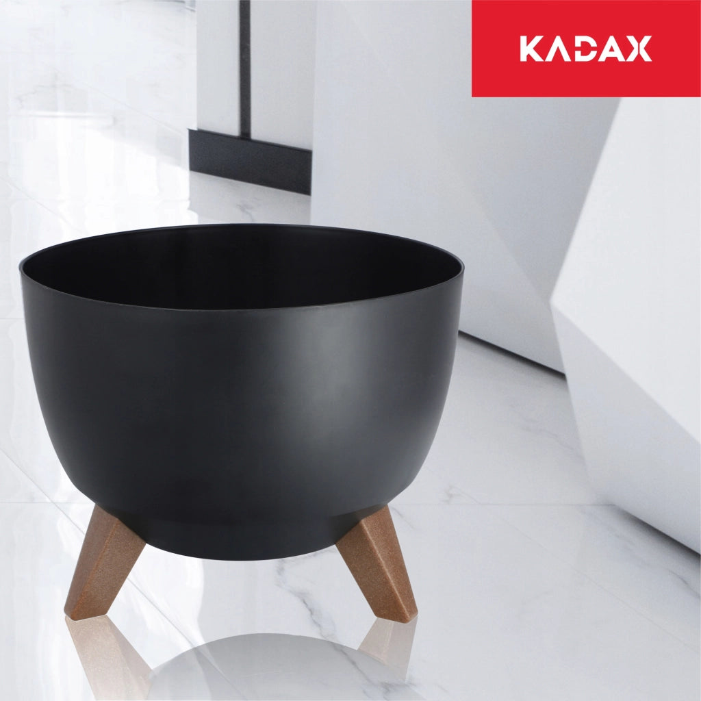 Vaso da fiori KADAX da 29 cm con coprigambe e inserto, nero.