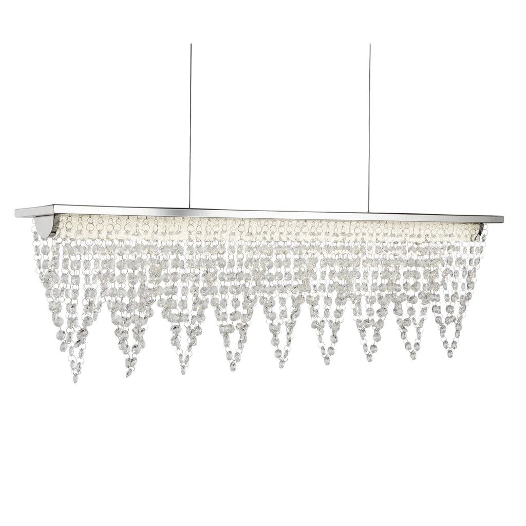 Lampadario Contemporaneo Drape Acciaio Cromo Vetro Trasparente Led 21W 4000K