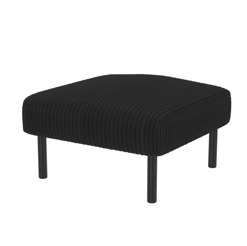 Set divano 3 pezzi con tasca laterale in corduroy nero
