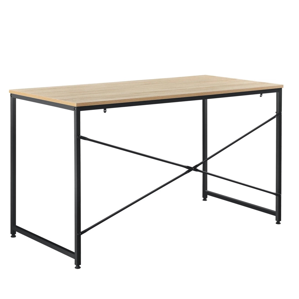 Scrivania postazione computer tavolo in MDF 120 cm beige e nero 03_0003511