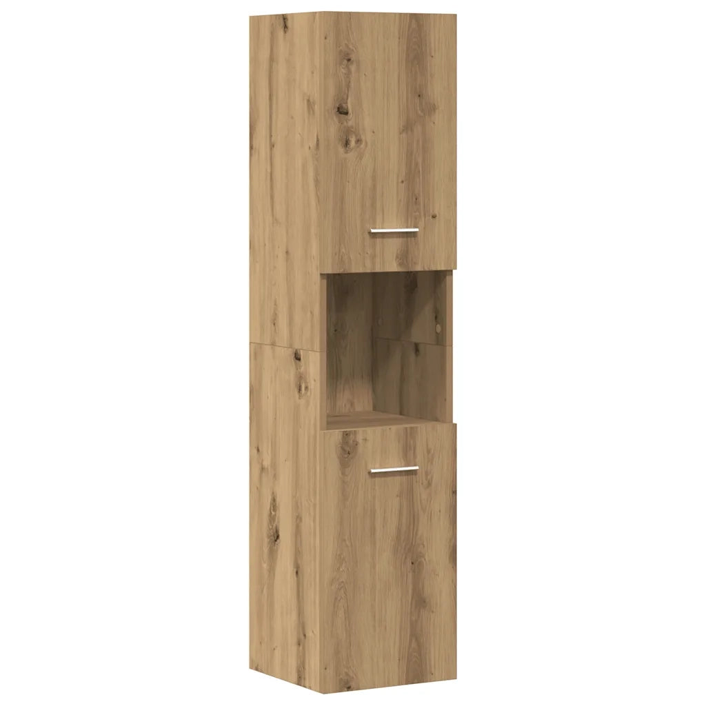 Set Mobili da Bagno 4 pz Rovere Artigianale Legno Multistrato 3328596