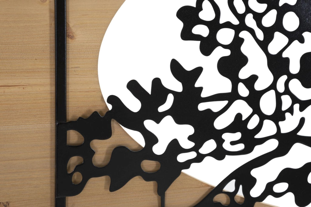 Pannello da Muro Tree Ferro e Wood Set 3pz 176x2x90 cm in Ferro e MDF Nero e Marrone