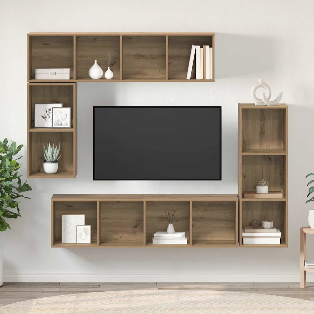 Set mobile TV 4 pcs Rovere artigianale Legno multistrato