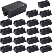 Pacchetto da 20 pezzi di gambe a forma di U, basi rettangolari in plastica, protezioni contro gli scivoli per pavimenti in legno, basi silenziose per sedute metalliche, arredamento per terrazze (nero)
