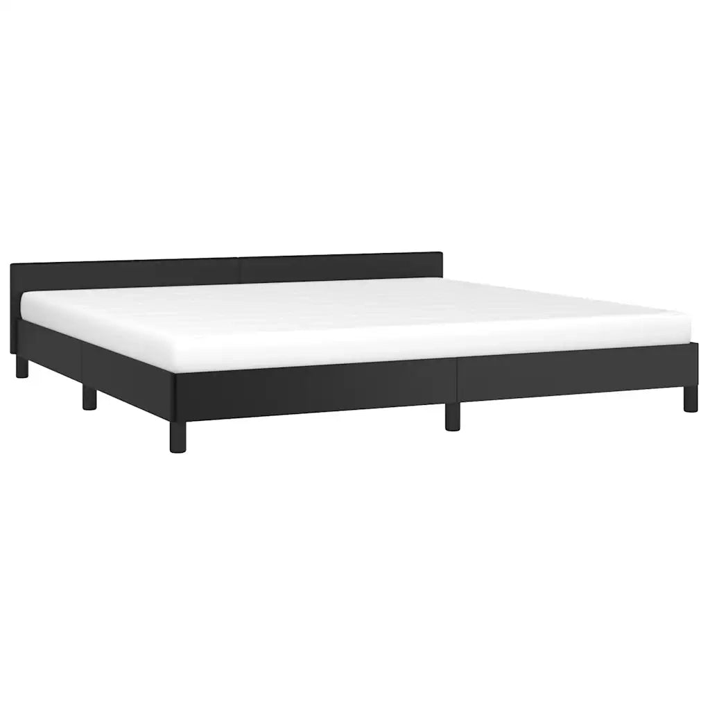 Giroletto con Testiera senza Materasso-Struttura Letto Nero 200x200 cm