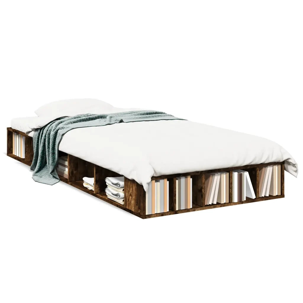 Giroletto-Struttura Letto Rovere Fumo 100x200 cm in Legno Multistrato 493001