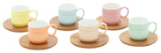 Set 6  Tazzine da CaffŠ con Piattino Decorazione Funny