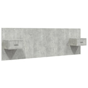 Testiera | Testata Letto con Comodini in Legno Multistrato Grigio Cemento