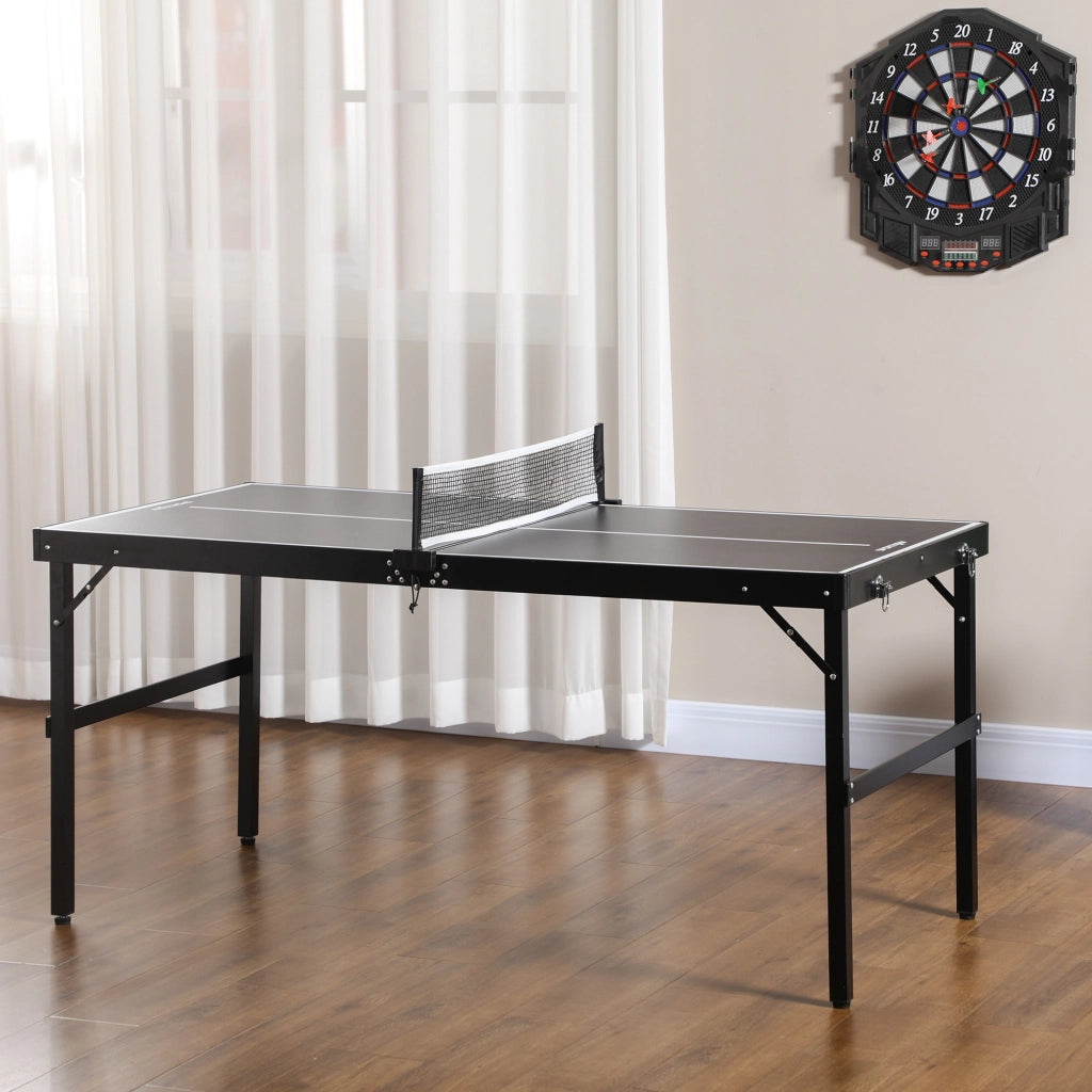 Tavolo Ping Pong Pieghevole ¨C Xylo ¨C Alluminio e Legno, 152x76x72 cm, Nero
