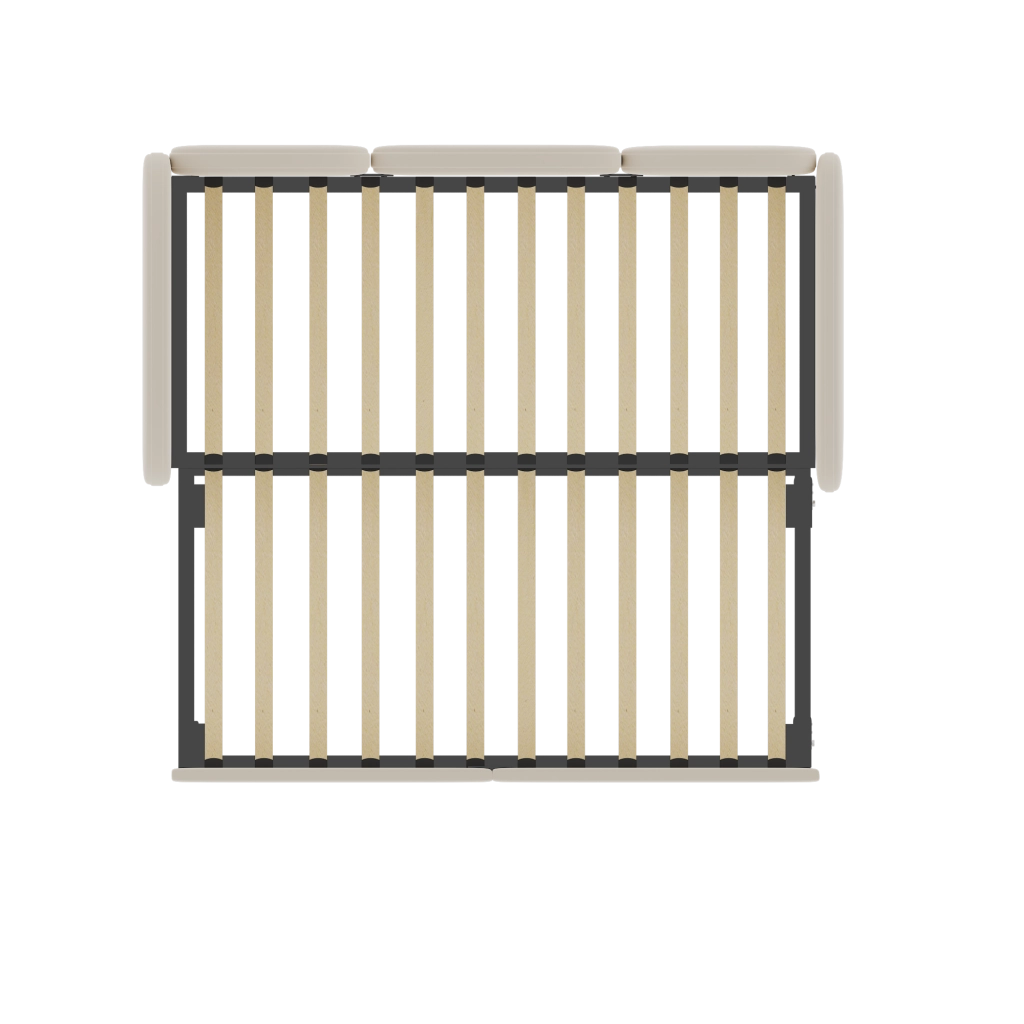 Letto per bambini a forma di fiore con cassetto; 90x200 cm; velluto beige