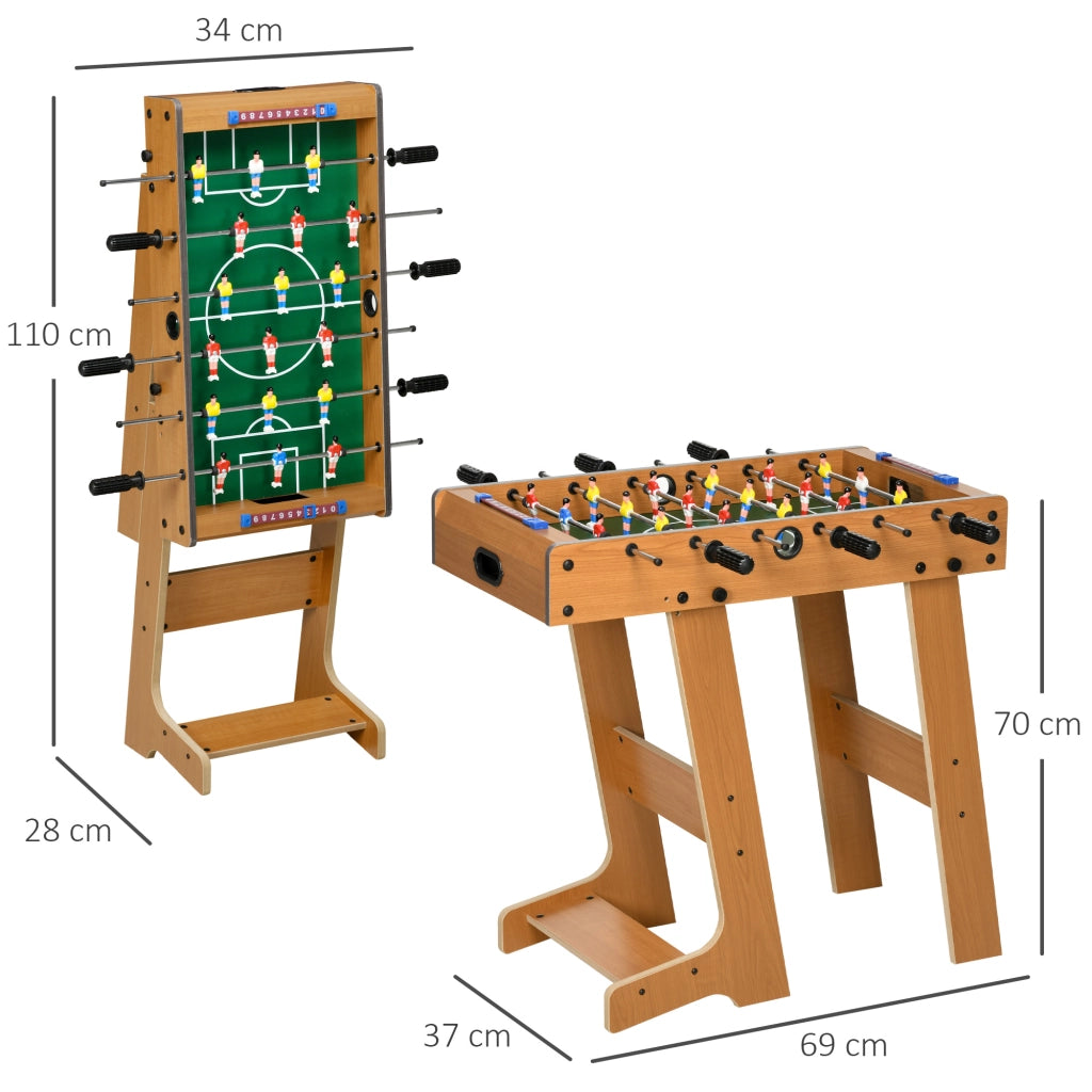 Calcio Balilla Pieghevole in Legno con 6 Aste ¨C zephmum ¨C 69x37x70cm