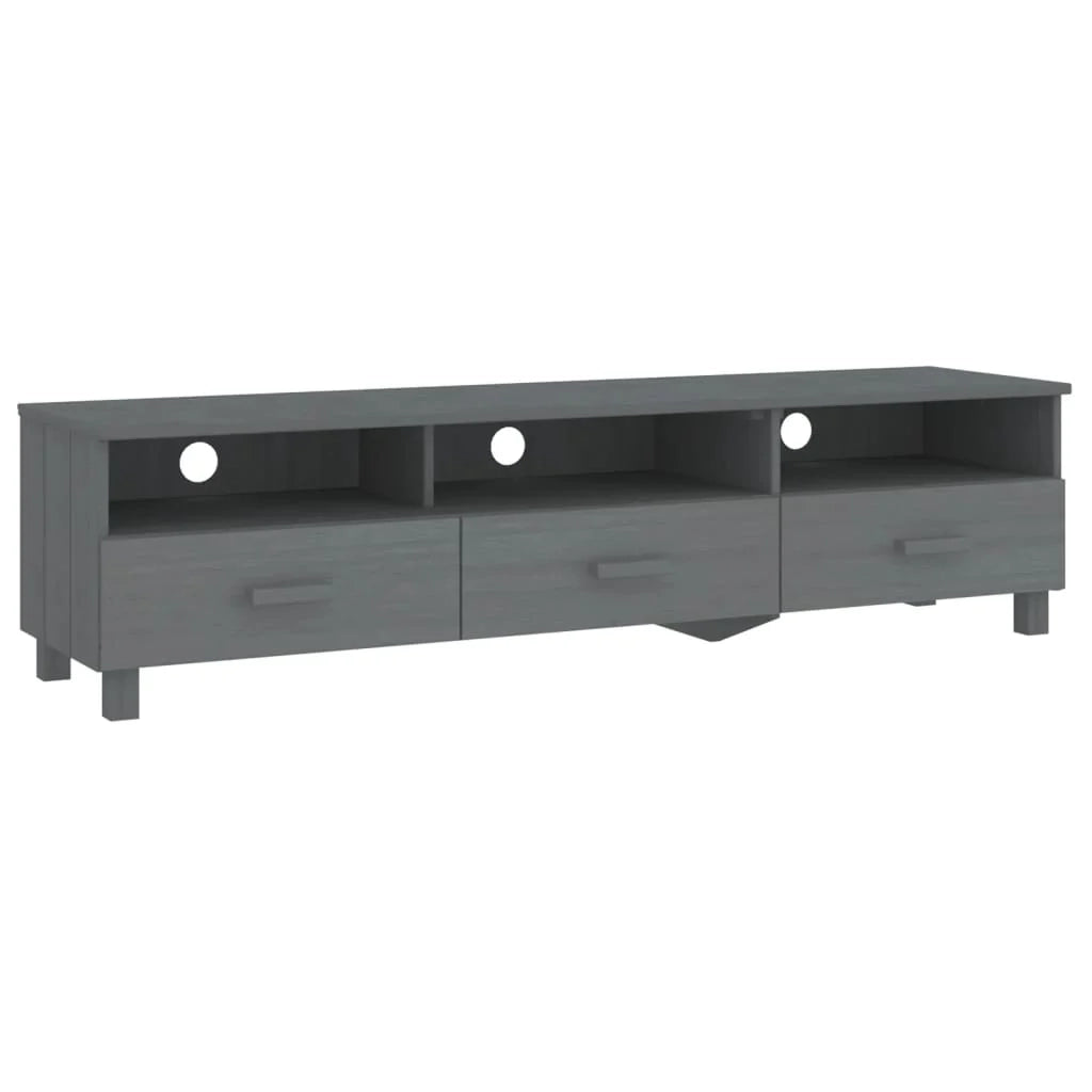Mobile TV multimediale scaffale TV credenza mobile TV sala da pranzo soggiorno camera da letto HAMAR scuro 158 x 40 x 40 cm legno di pino massiccio grigio 02_0027634