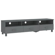Mobile TV multimediale scaffale TV credenza mobile TV sala da pranzo soggiorno camera da letto HAMAR scuro 158 x 40 x 40 cm legno di pino massiccio grigio 02_0027634