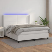 Giroletto Molle con Materasso e LED Bianco 180x200cm Similpelle 3139278