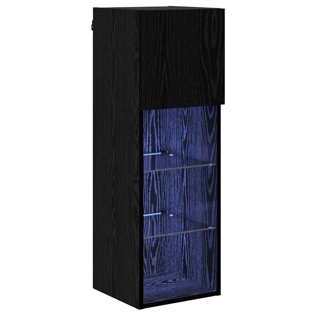 Mobile TV da parete-Mobile TV a Muro-Credenza TV Rovere Nero 30,5 x 30 x 90 cm 925522