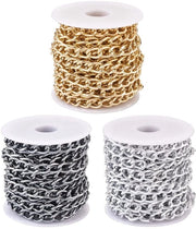 Catena di accesso in alluminio 3 rulli - diamantata - 5m - 10x6,5x1,8mm - per gioielleria