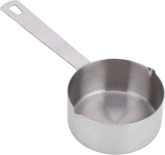Lepel di misura - acciaio inossidabile - cucchiaio con scala per ingredienti liquidi e solidi - accessori da cucina per cucinare e cuocere - argento (1/3 tazza 80 ml)