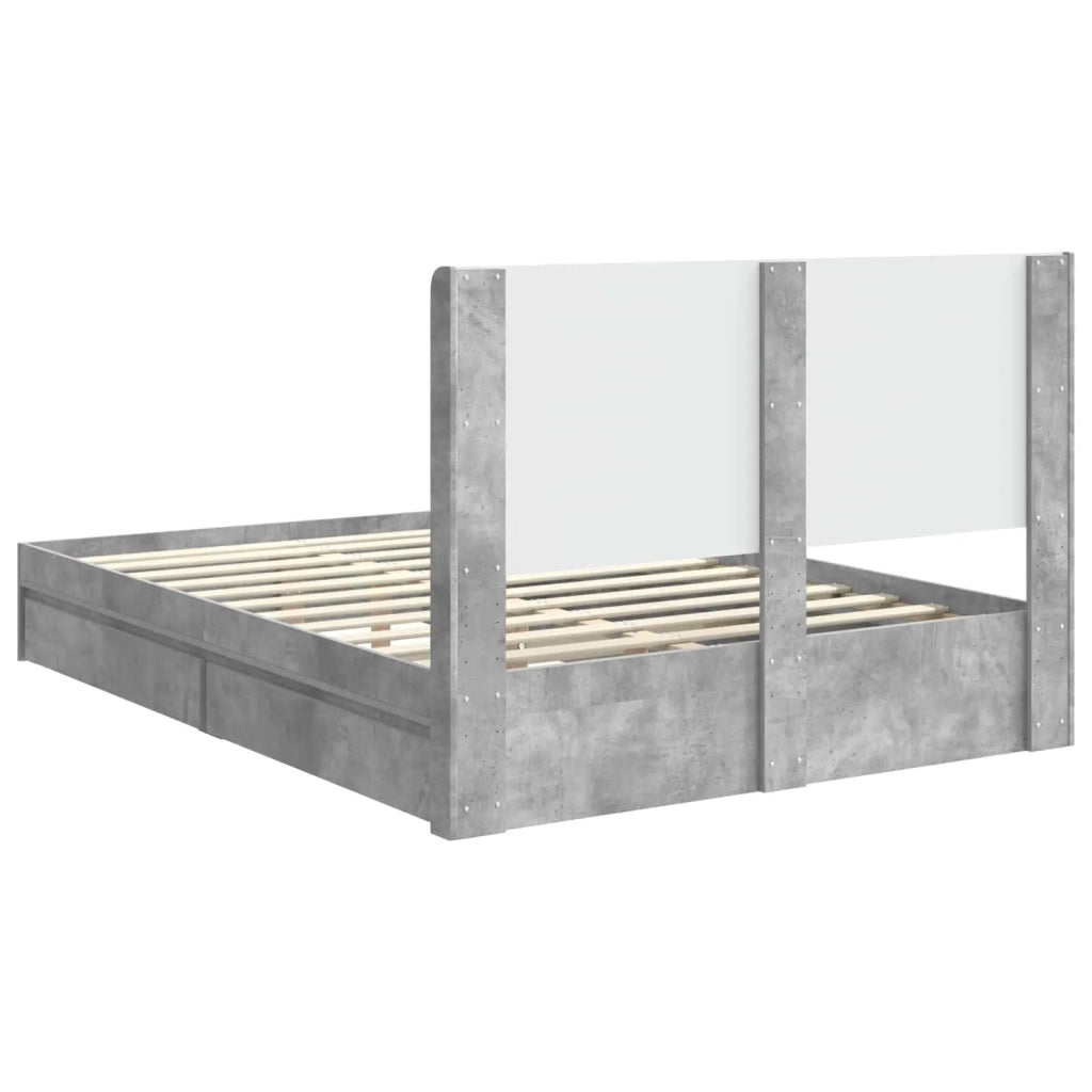 Struttura del letto con stoccaggio e testata-Giroletto con contenitore Grigio Cemento 732342