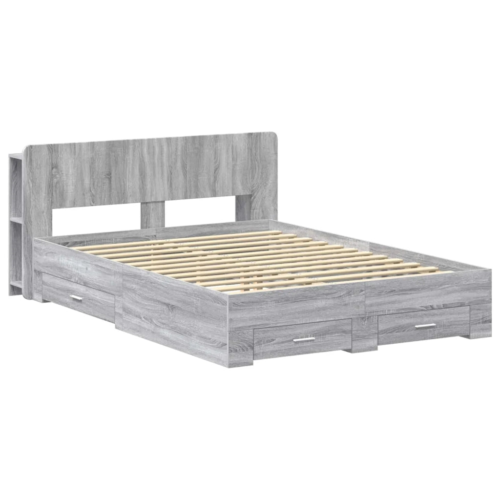 Telaio del letto con storage Sonoma grigio 160 x 200 cm 3433782