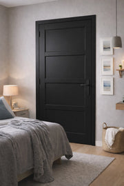 Blocco porta Telia Black 4 pannelli H204 x L73 spingendo a destra dimensioni pannello + maniglia